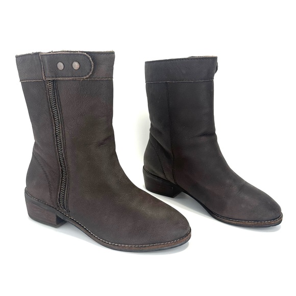 Joe's Jeans Shoes Joes Jeans Brown Leather Shearling Lined Flat